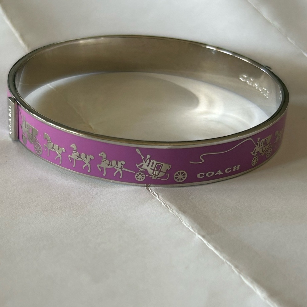 Coach purple Enamel Bangle Bracelet